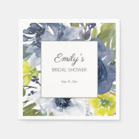 Mariage naval bleu jaune blanc floral Shower