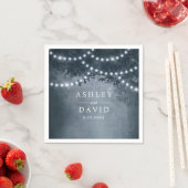 Serviette En Papier Mariage Navy Blue Rustic Tree (En situation)