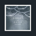 Serviette En Papier Mariage Navy Blue Rustic Tree<br><div class="desc">Ajoutez une touche de charme rustique à votre mariage avec nos serviettes mariages en bois bleu marine. Cet élégant design est orné d'un arbre rustique orné de lampes à cordes, créant une atmosphère confortable et accueillante. Parfaits pour les mariages en plein air et à thème boisé, ces serviettes uniques amélioreront...</div>