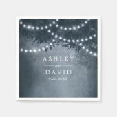 Serviette En Papier Mariage Navy Blue Rustic Tree (Devant)