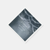 Serviette En Papier Mariage Navy Blue Rustic Tree (Coin)