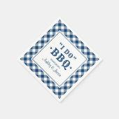 Serviette En Papier Mariage Navy Gingham I Do BBQ (Coin)