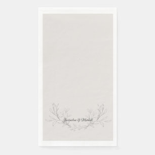 Serviette En Papier Mariage neutre de script tout simplement élégant