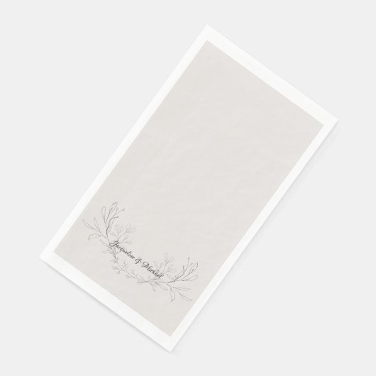 Serviette En Papier Mariage neutre de script tout simplement élégant (Coin)