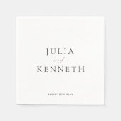 Serviette En Papier Mariage neutre simple classique (Devant)