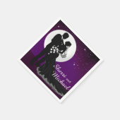 Serviette En Papier Mariage nocturne enchanté | violet (Coin)