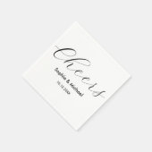 Serviette En Papier Mariage noir blanc Cheveux serviettes (Coin)