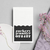 Serviette En Papier Mariage noir blanc gras moderne Gras