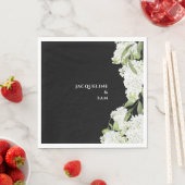 Serviette En Papier Mariage noir blanc Hydrangeas (En situation)