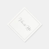 Serviette En Papier Mariage noir & blanc moderne (Coin)