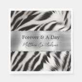 Serviette En Papier Mariage noir blanc Zebra (Devant)