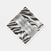 Serviette En Papier Mariage noir blanc Zebra (Coin)