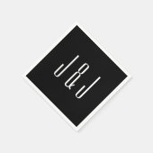 Serviette En Papier Mariage noir clair moderne (Coin)