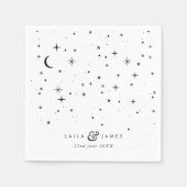 Serviette En Papier Mariage noir et blanc céleste (Devant)