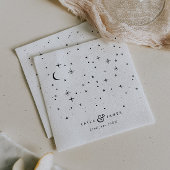 Serviette En Papier Mariage noir et blanc céleste