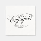 Serviette En Papier Mariage Noir Et Blanc Fête De Fiançailles (Devant)