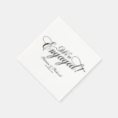 Serviette En Papier Mariage Noir Et Blanc Fête De Fiançailles (Coin)