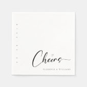 Serviette En Papier Mariage noir et blanc minimaliste (Devant)