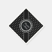 Serviette En Papier Mariage noir et blanc rétro (Coin)