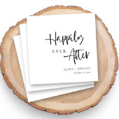 Serviette En Papier Mariage noir et blanc romantique personnalisé