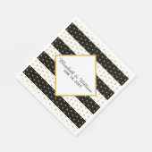 Serviette En Papier Mariage noir et or personnalisé (Coin)
