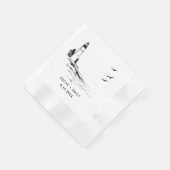Serviette En Papier Mariage noir foncé du phare marin nautique (Coin)