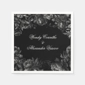 Serviette En Papier Mariage noir gothique classique (Devant)