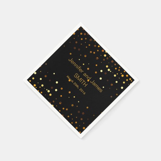 Serviette En Papier Mariage noir personnalisé Confetti Parties scintil (Coin)
