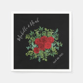 Serviette En Papier Mariage noir Rose gothique (Devant)
