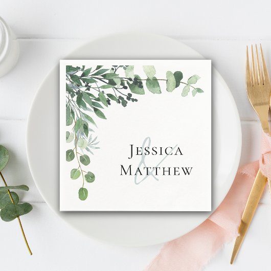 Serviette En Papier Mariage nommé Eucalyptus
