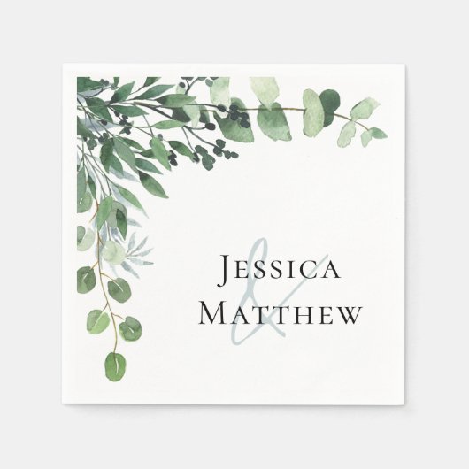 Serviette En Papier Mariage nommé Eucalyptus (Devant)