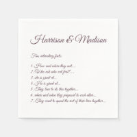 Mariage Noms de script Couple Fun Facts aubergine