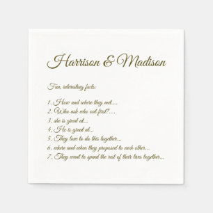 Serviette En Papier Mariage Noms de script Couple Fun Facts Moss green