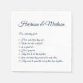 Serviette En Papier Mariage Noms de script Couple Fun Faits sombre mar (Devant)