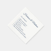 Serviette En Papier Mariage Noms de script Couple Fun Faits sombre mar (Coin)