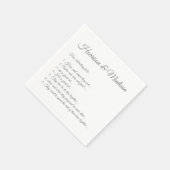 Serviette En Papier Mariage Noms de script Couple Fun Fun Fun Papier (Coin)