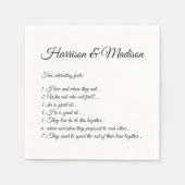 Serviette En Papier Mariage Noms de script Couple Fun Fun Fun Papier (Devant)