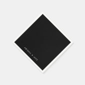 Serviette En Papier Mariage Noms Personnalisés Contemporain B/N (Coin)