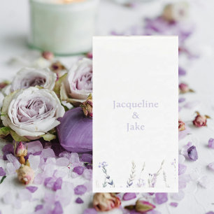 Serviette En Papier Mariage Noms Personnalisés Fleur de Lavande