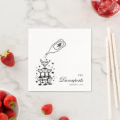 Serviette En Papier Mariage nuptiale de la tour Champagne sur mesure (En situation)