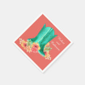 Serviette En Papier Mariage occidental Bottes de Cowboy Fleurs Nom per (Coin)
