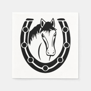 Serviette En Papier Mariage Occidental Cheval Fer à Cheval Campagne Ru