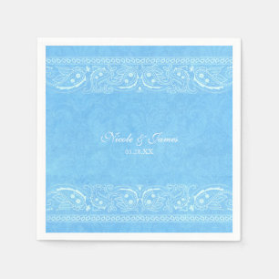 Serviette En Papier Mariage occidental de campagne rustique paisley bl