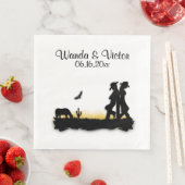 Serviette En Papier Mariage occidental personnalisé (En situation)