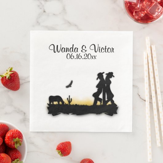 Serviette En Papier Mariage occidental personnalisé (En situation)