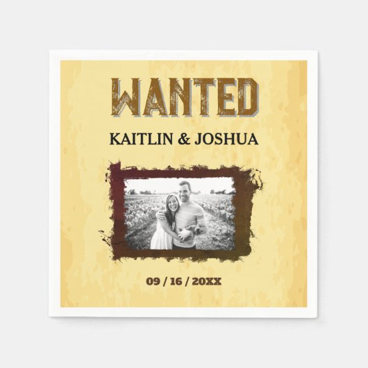 Serviette En Papier Mariage occidental rustique 🤠 photo RECHERCHÉE (Devant)