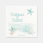 Serviette En Papier Mariage Ocean Breeze Beach (Devant)