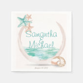 Serviette En Papier Mariage Ocean Breeze Beach (Devant)