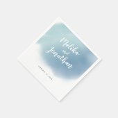 Serviette En Papier Mariage Ombre moderne bleu et vert (Coin)