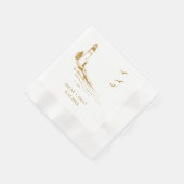 Serviette En Papier Mariage Or Nautical Seaside Lighthouse (Coin)
